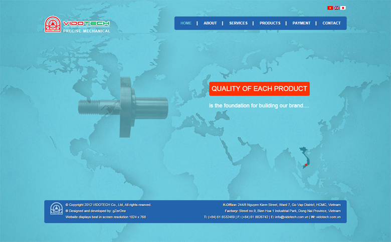 Thiết kế web giới thiệu công ty VIDOTECH