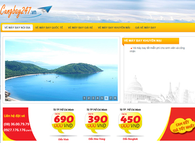 Thiết kế web bán vé máy bay Phongvequehuong.com
