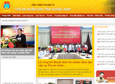 Thiết kế web cổng thông tin điện tử Tòa án tỉnh Quảng Nam