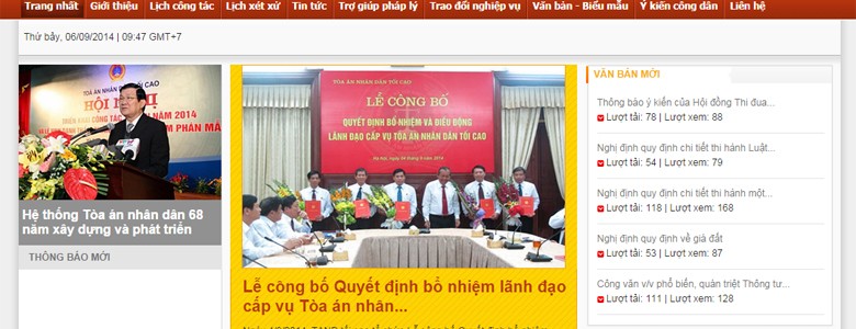 Thiết kế web cổng thông tin điện tử Tòa án tỉnh Quảng Nam